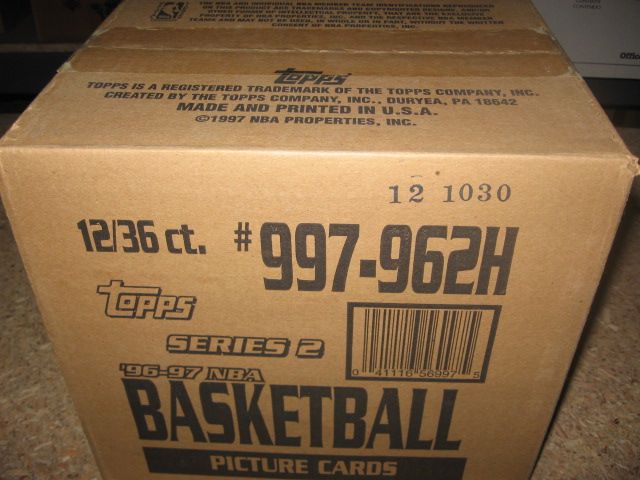 1996/97 Topps Basketball Series 2 Case (Hobby) (12 Box)