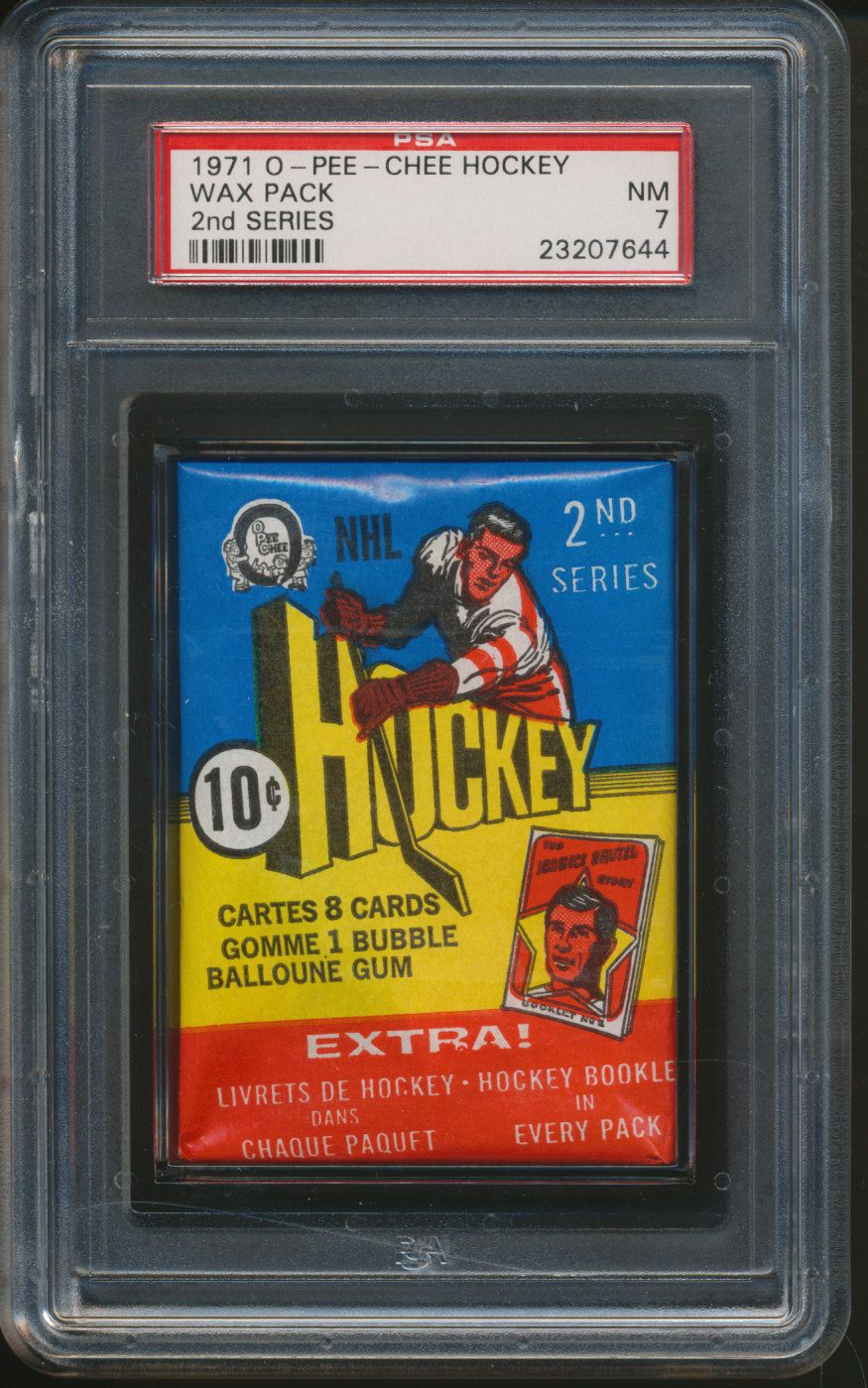 1971/72 OPC O-Pee-Chee Hockey Unopened Ser 2 Wax Pack PSA 7
