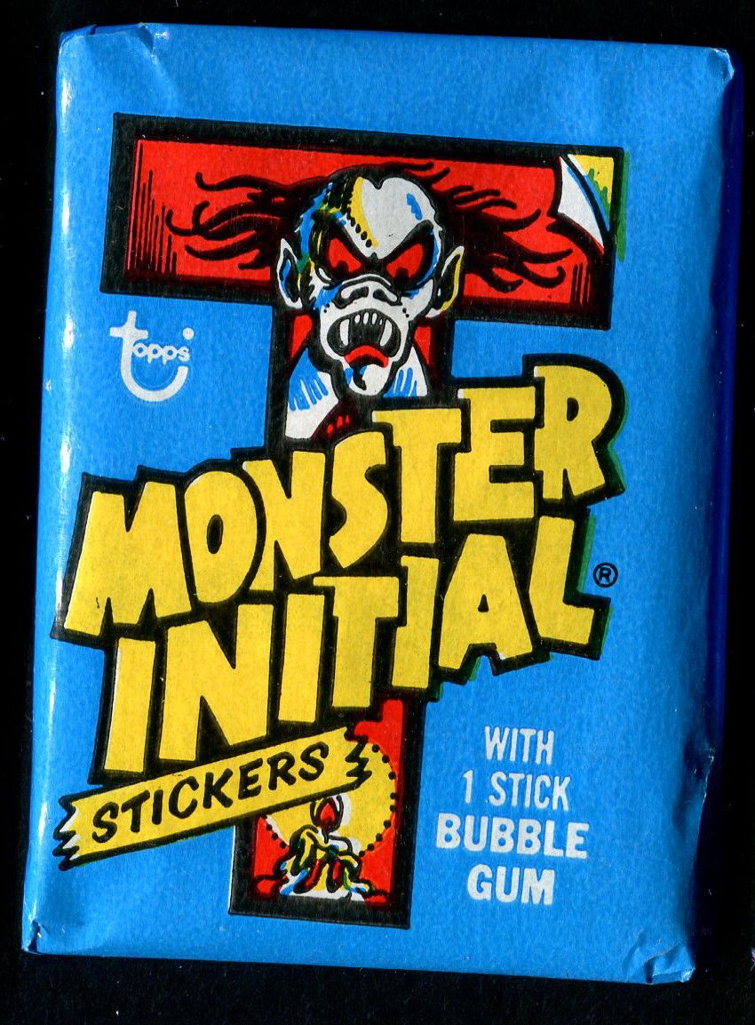 1974 Topps Monster Initial Unopened Stickers Wax Pack