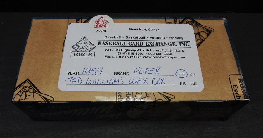 1959 Fleer Baseball Ted Williams Unopened 5 Cent Wax Box (6 Cards) (BBCE)