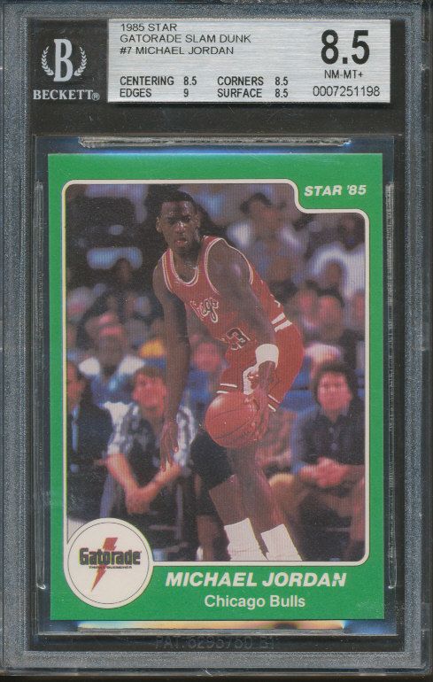 1985 Star Basketball Gatorade Slam Dunk Set Jordan BGS