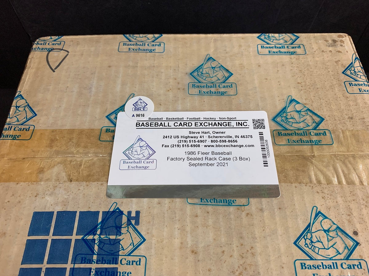 1986 Fleer Baseball Factory Sealed Rack Case (BBCE)