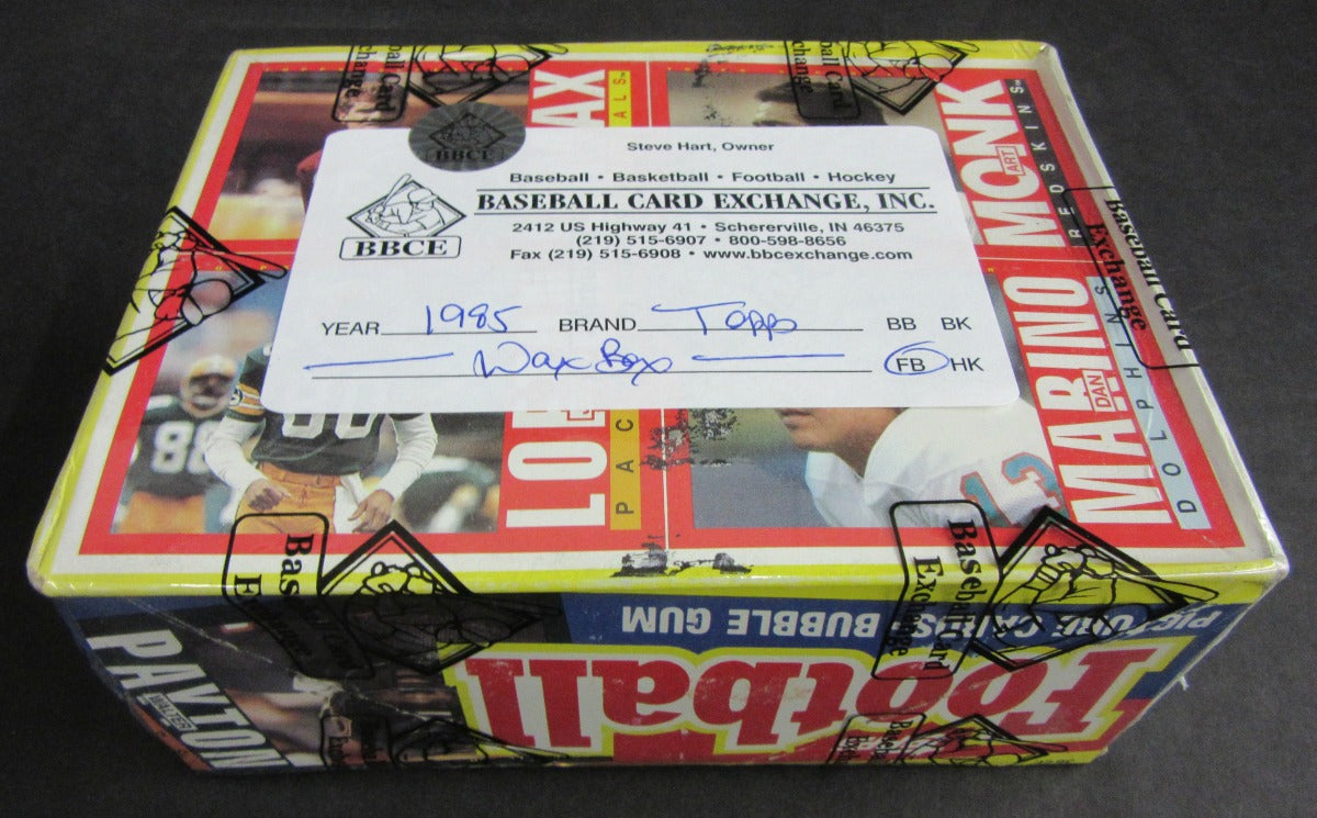 1985 Topps Football Unopened Wax Box (BBCE) (X-Out)