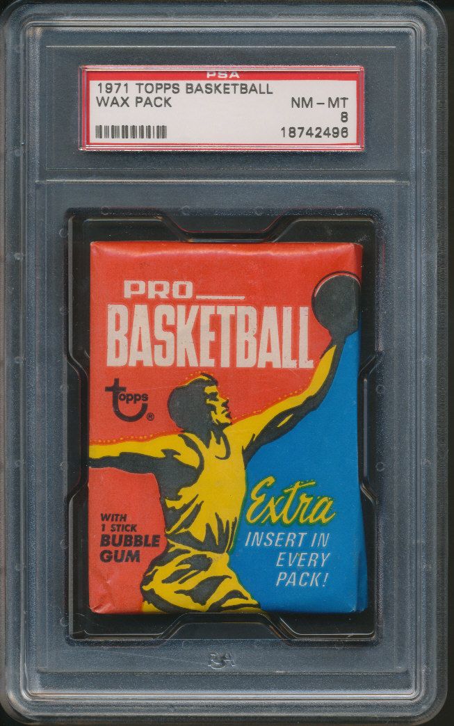 1971/72 Topps Basketball Unopened Wax Pack PSA 8
