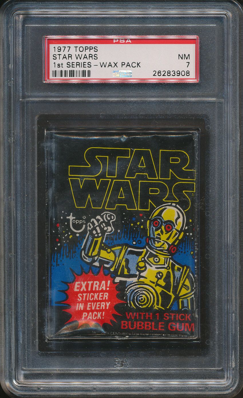 1977 Topps Star Wars Series 1 Unopened Wax Pack PSA 7