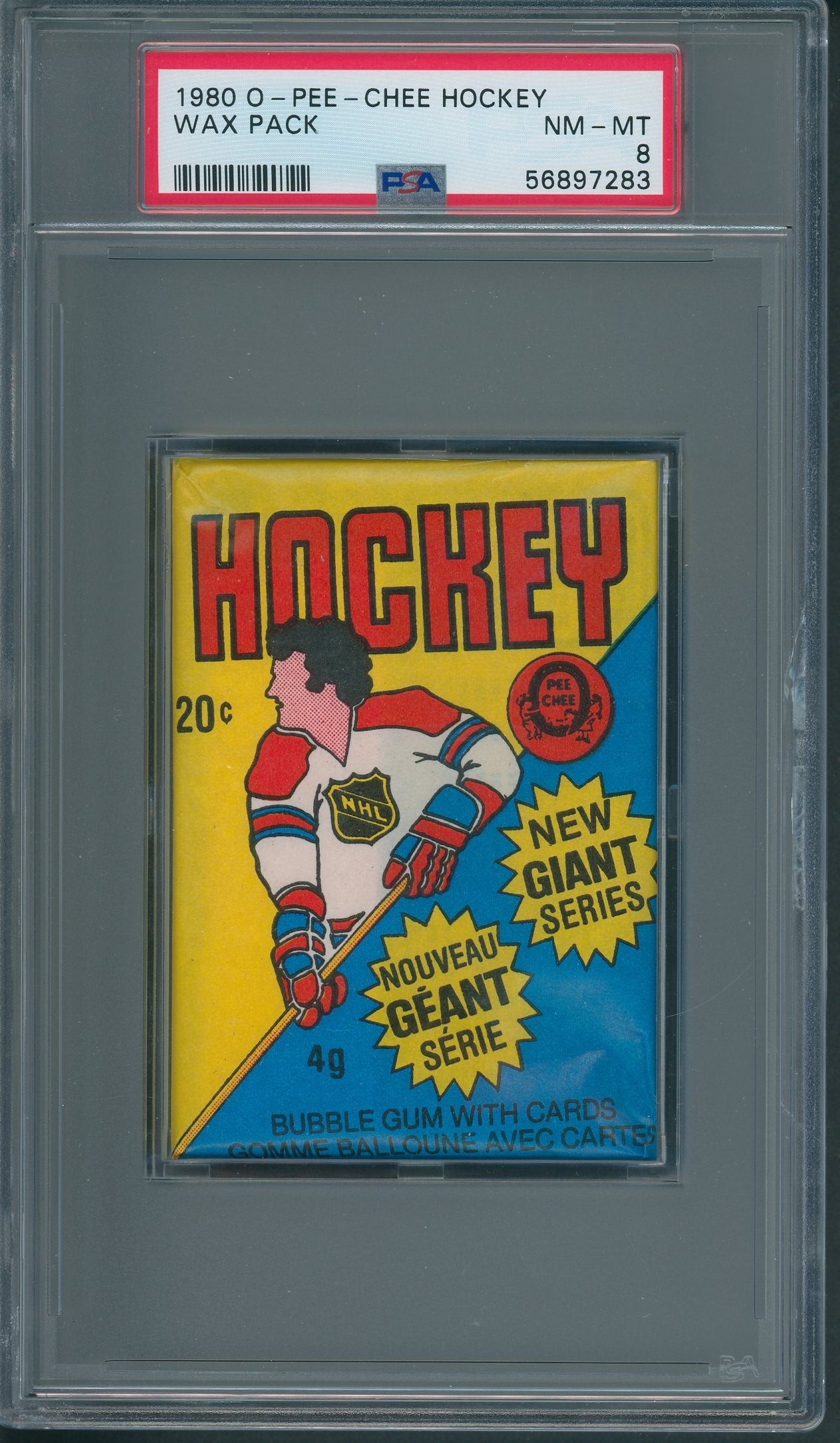 1980 1980/81 OPC O-Pee-Chee Hockey Unopened Wax Pack PSA 8