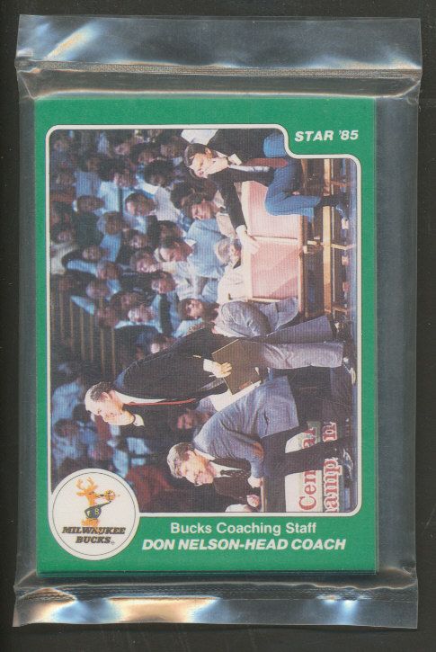 1985 Star Basketball Bucks Card Night Bag Set (Sealed)