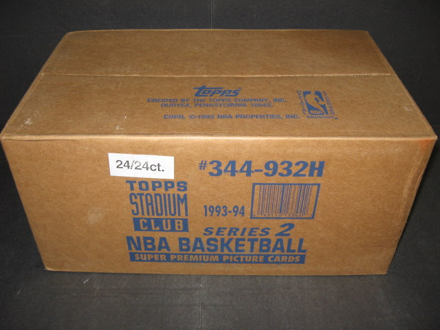 1993/94 Topps Stadium Club Basketball Series 2 Case (Hobby) (24 Box)