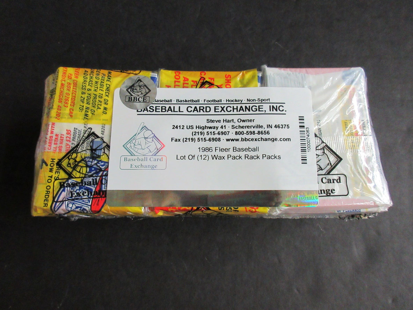 1986 Fleer Baseball Unopened Wax Pack Rack Pack (Lot of 12) (BBCE)