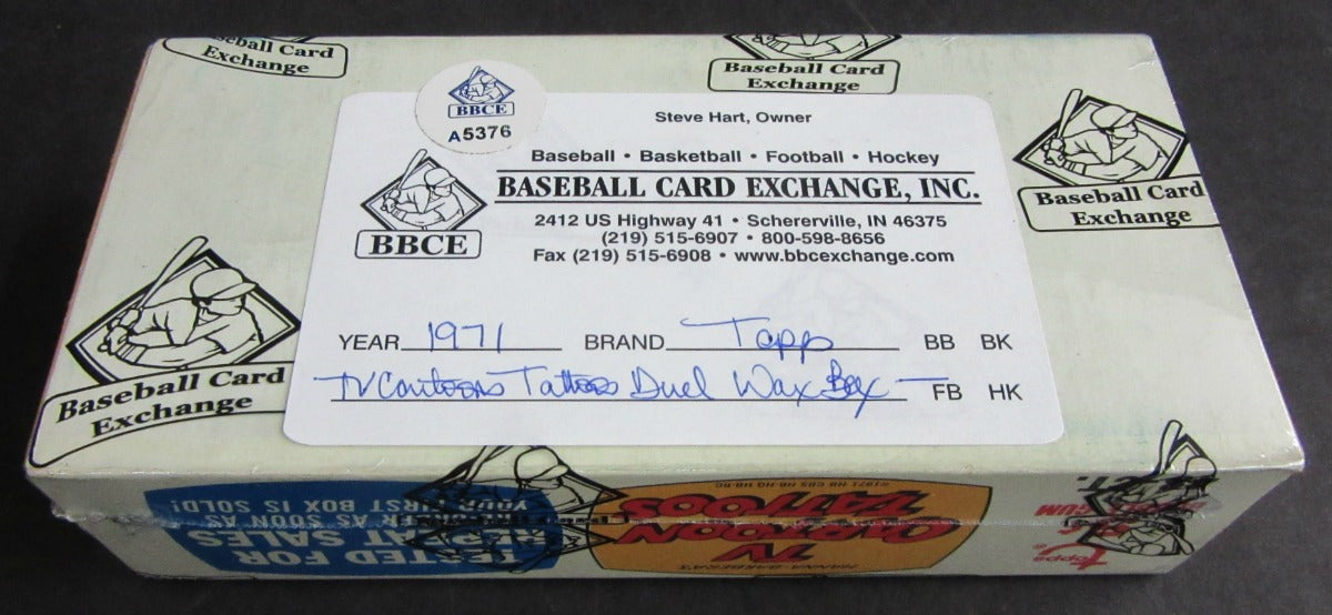 1971 Topps TV Cartoon Tattoos Unopened Dual Wax Box (BBCE)