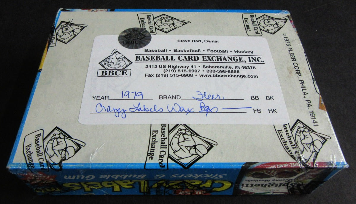 1979 Fleer Crazy Labels Unopened Wax Box (BBCE)