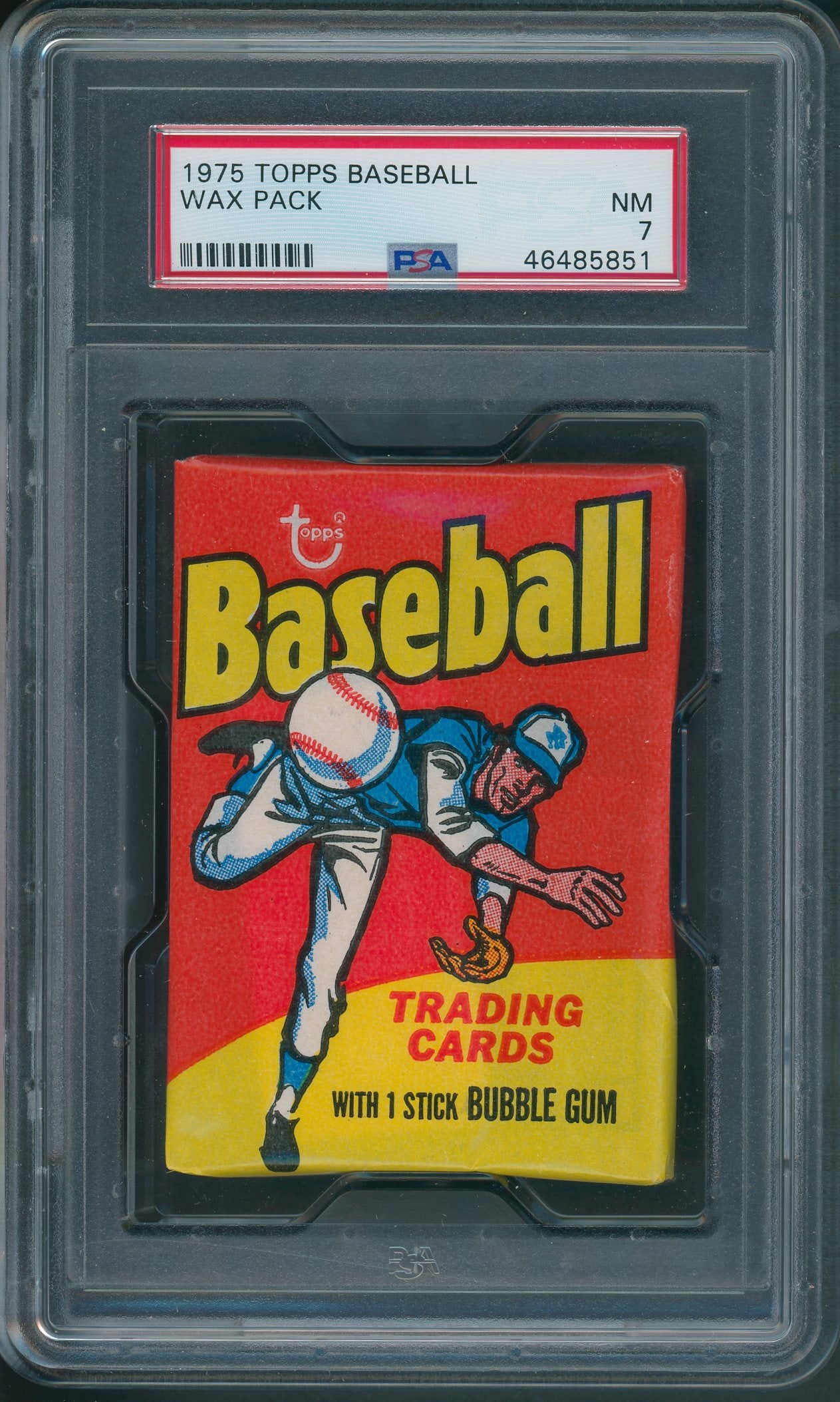 1975 Topps Baseball Unopened Wax Pack PSA NM 7
