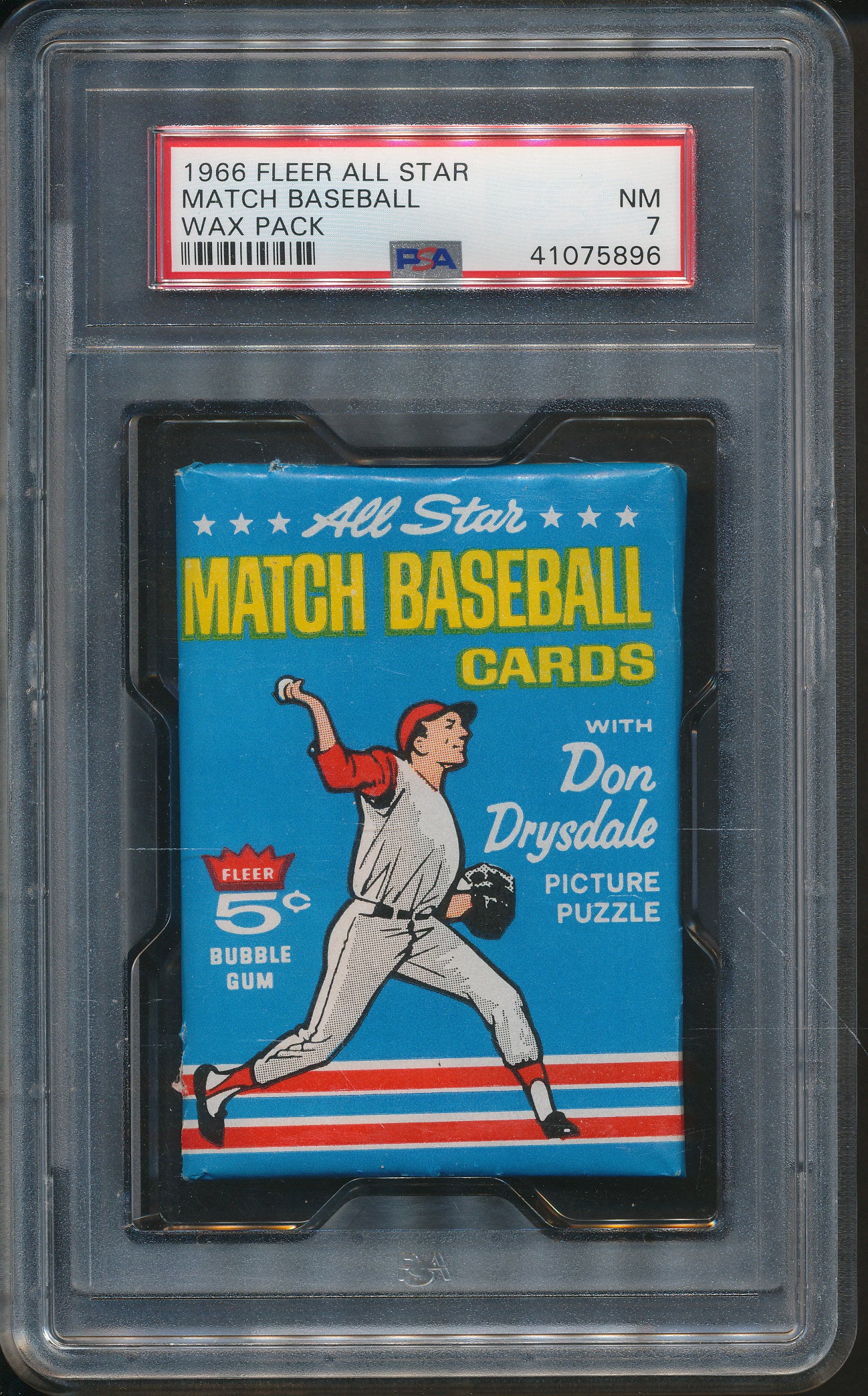 1966 Fleer All Star Baseball Unopened Wax Pack PSA NM 7
