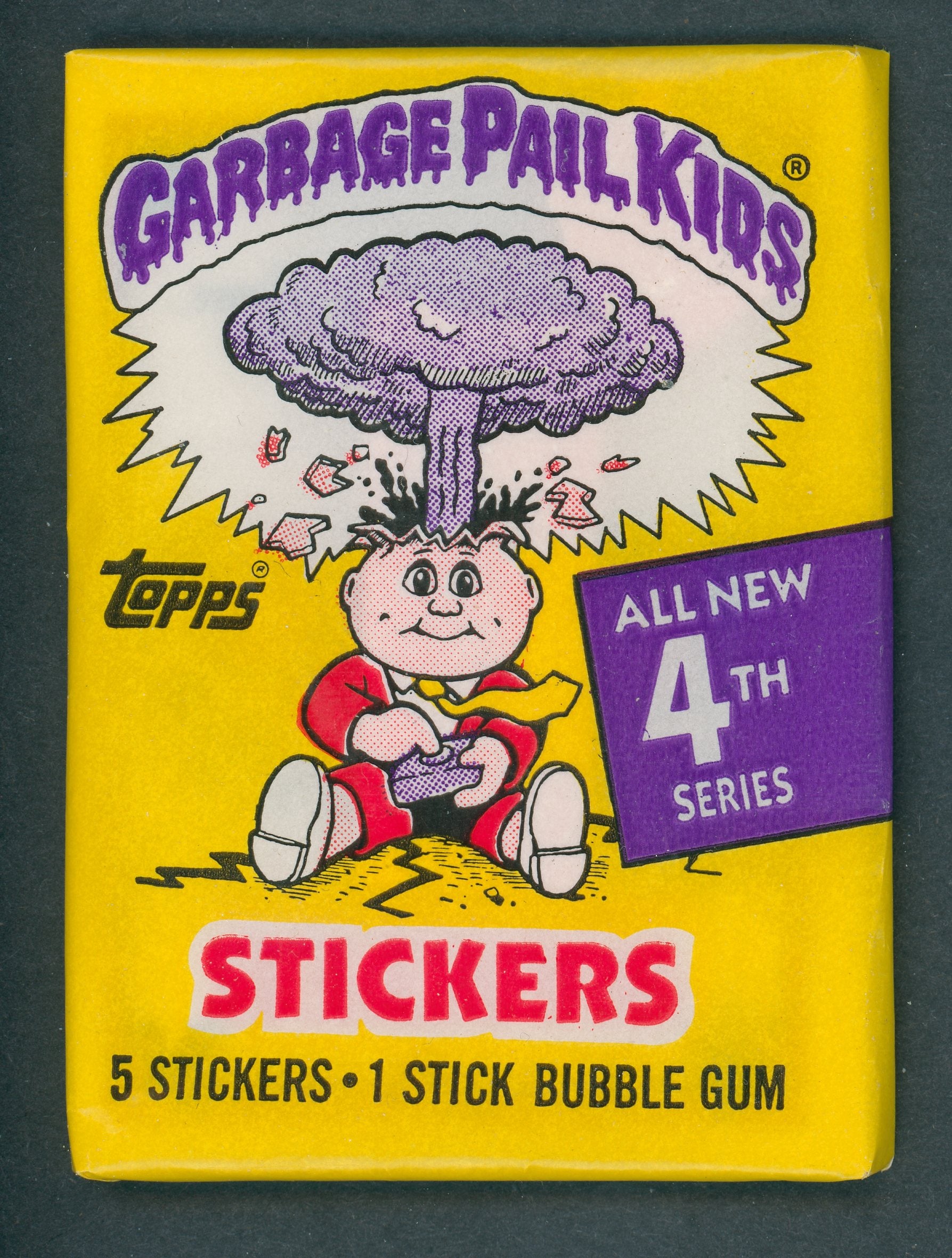 1986 Topps Garbage Pail Kids Series 4 Unopened Wax Pack (w/o price) (Purple Cloud)