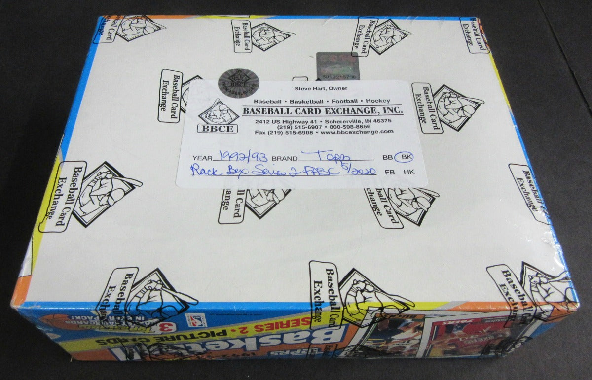 1992/93 Topps Basketball Unopened Series 2 Rack Box (FASC)
