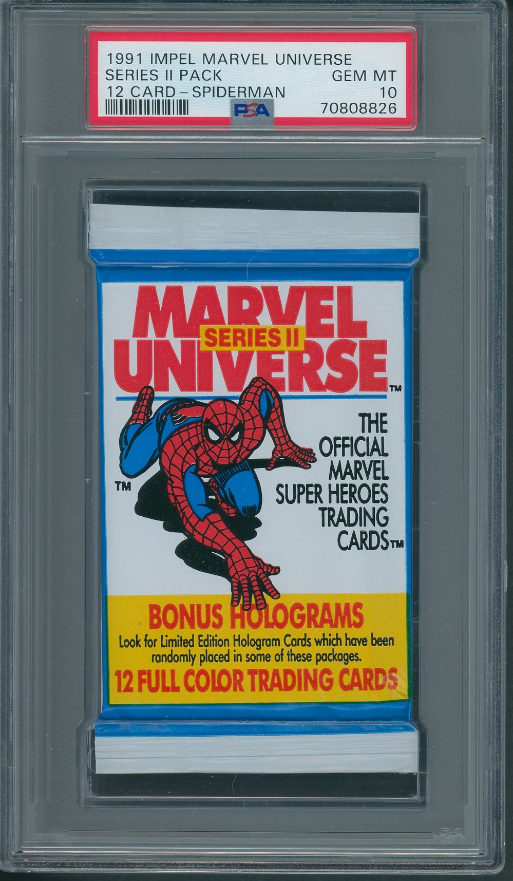 1991 Impel Marvel Universe Unopened Series 2 Pack Spiderman PSA 10 1991 Impel Marvel Universe Unopened Series 2 Pack Spiderman PSA 10