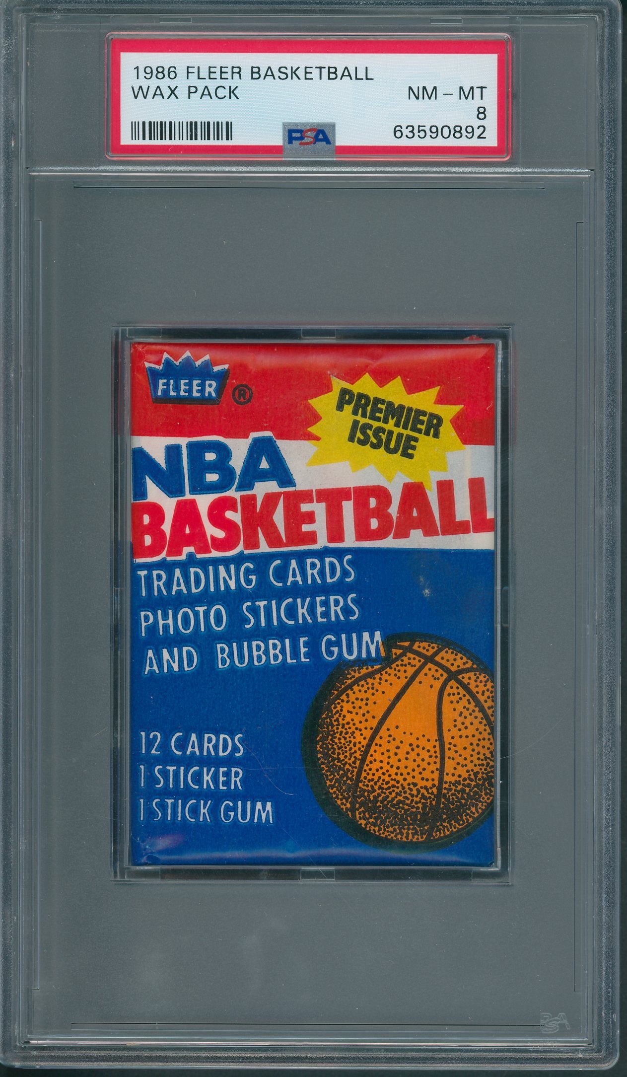 1986 1986/87 Fleer Basketball Unopened Wax Pack PSA 8