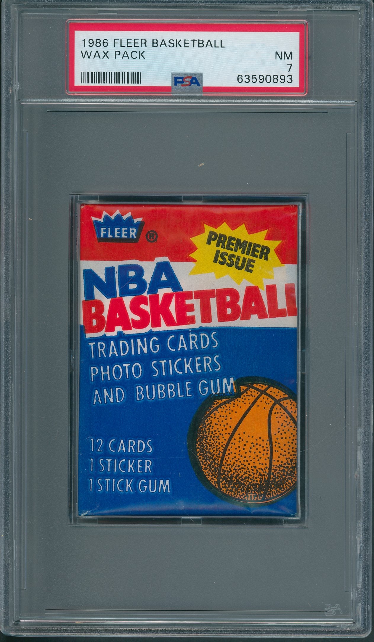 1986 1986/87 Fleer Basketball Unopened Wax Pack PSA 7