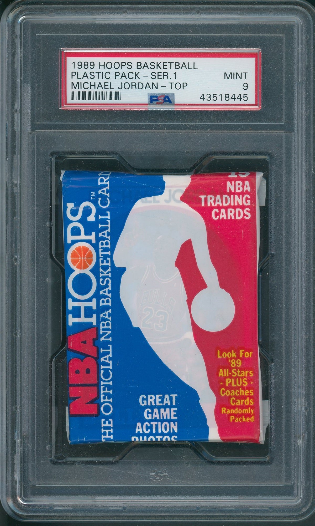 1989 Hoops Basketball Series 1 Pack PSA MINT 9 Michael Jordan Top *8445