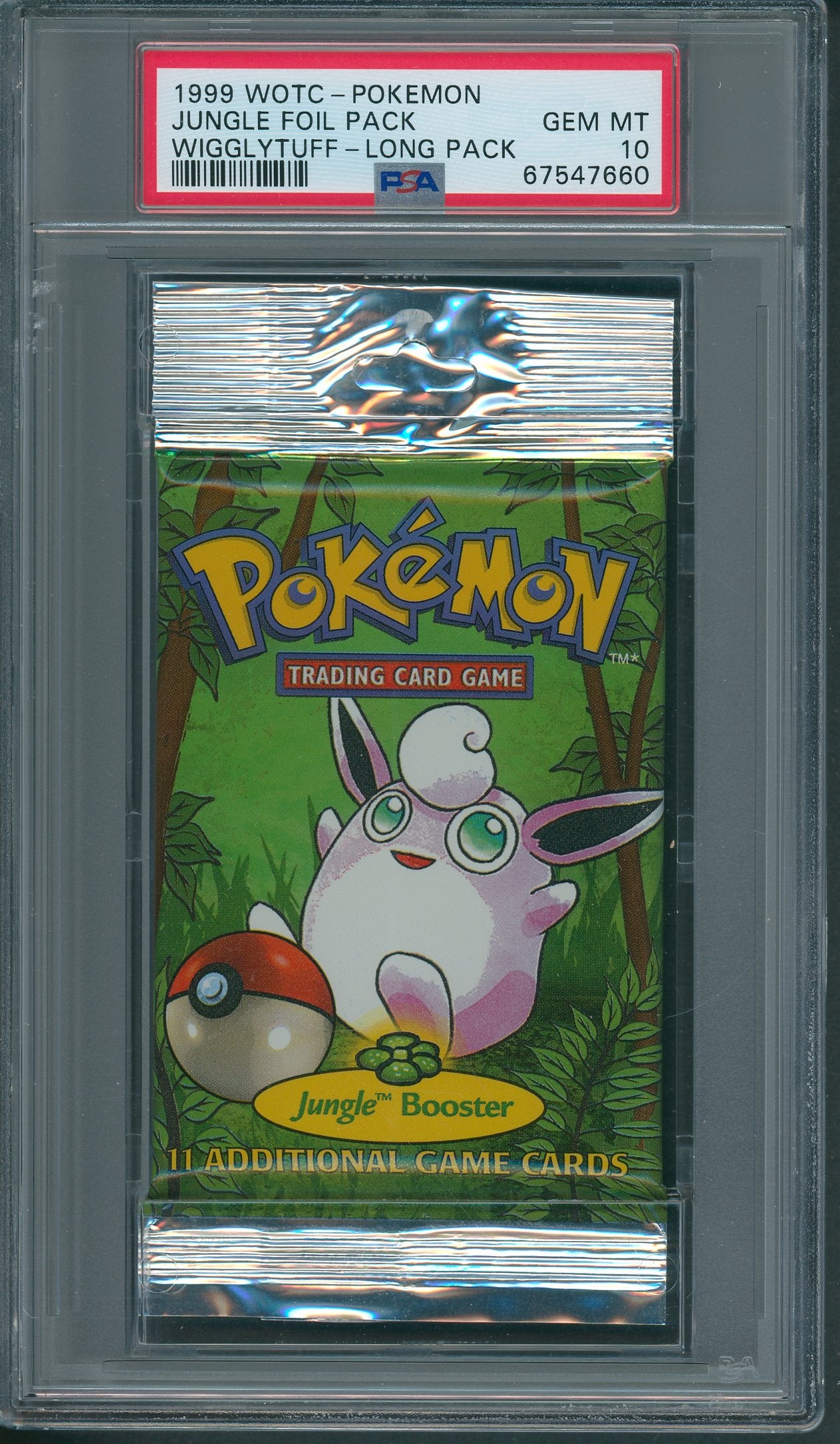 1999 WOTC Pokemon Jungle Unopened Foil Long Pack Wigglytuff PSA 10 *7660