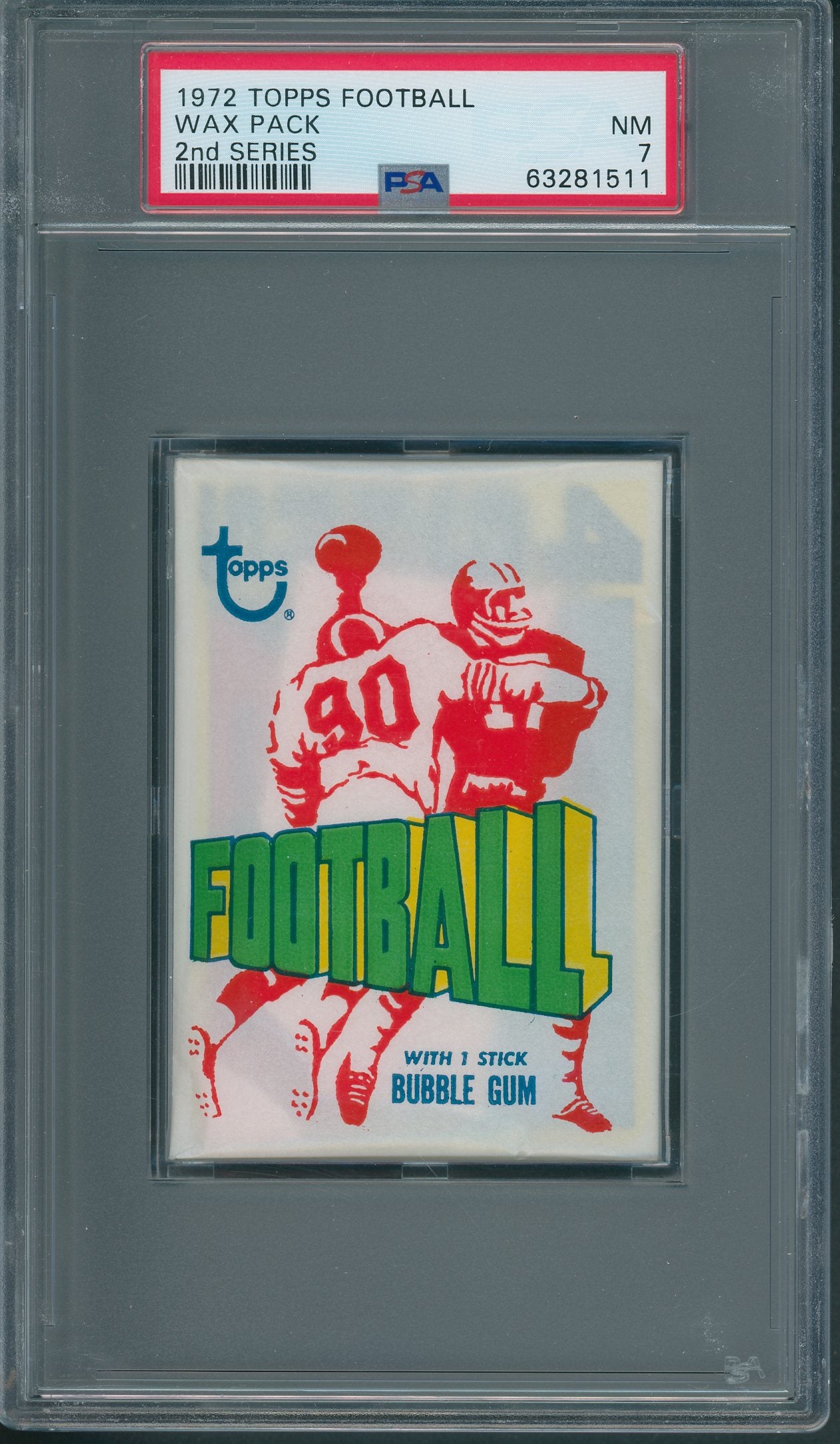 1972 Topps Football Unopened Series 2 Wax Pack PSA 7 *1511