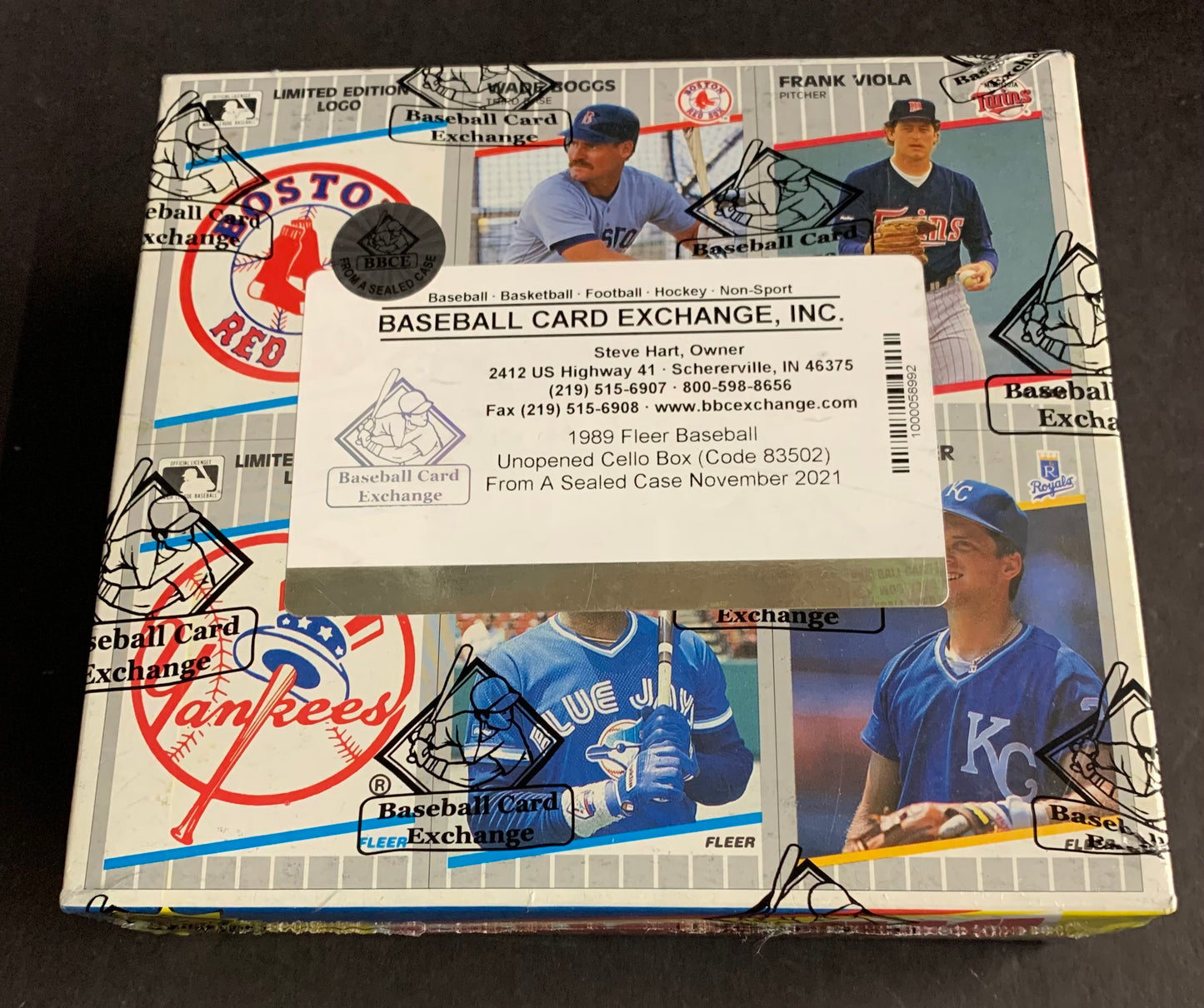 1989 Fleer Baseball Unopened Cello Box (FASC) (Code 83502)