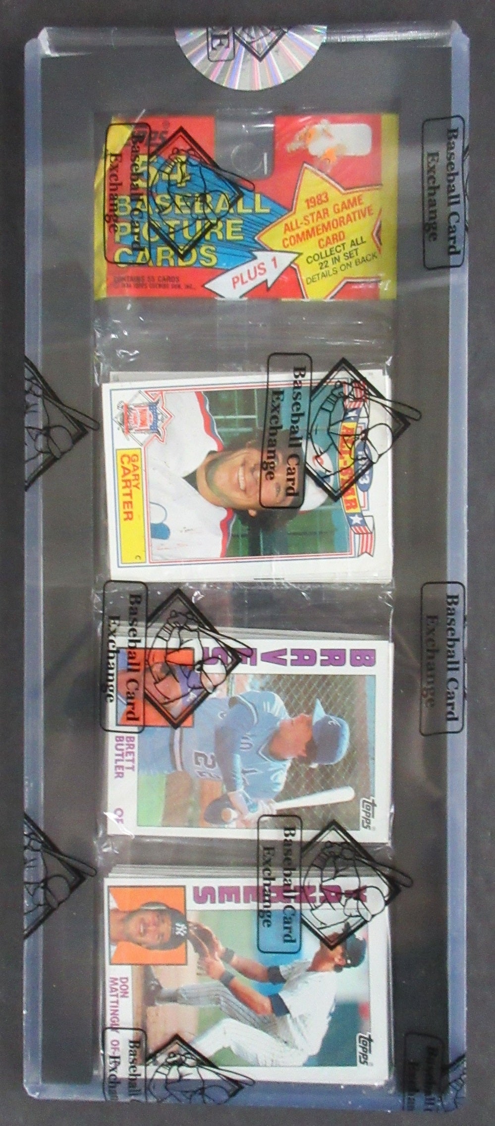 1984 Topps Baseball Unopened Rack Pack (Mattingly Top) (BBCE)