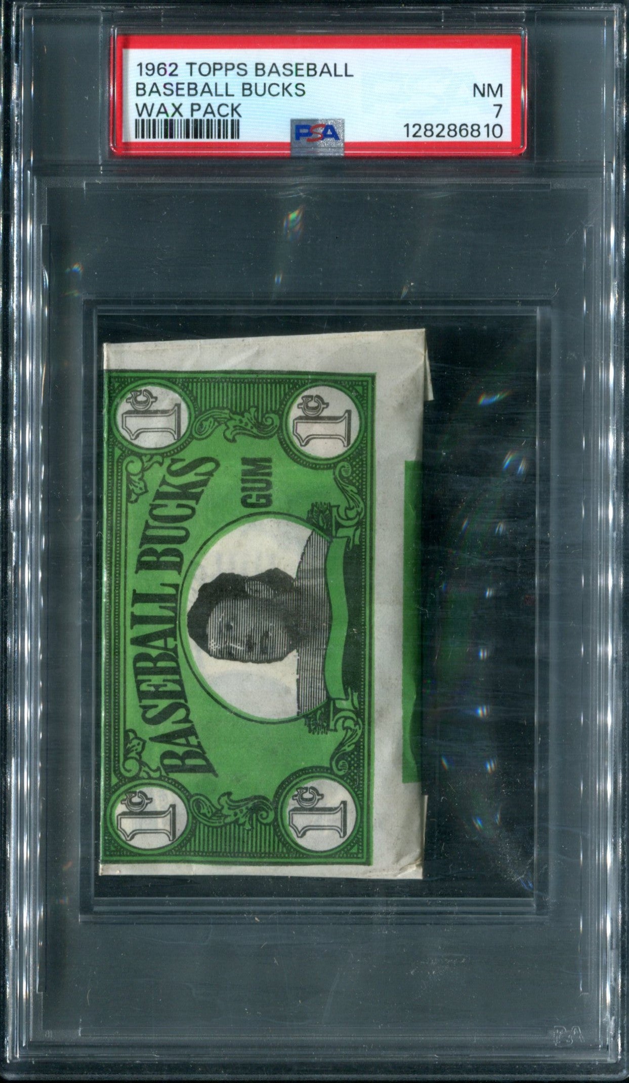 1962 Topps Baseball Bucks Unopened Wax Pack PSA 7 *6810