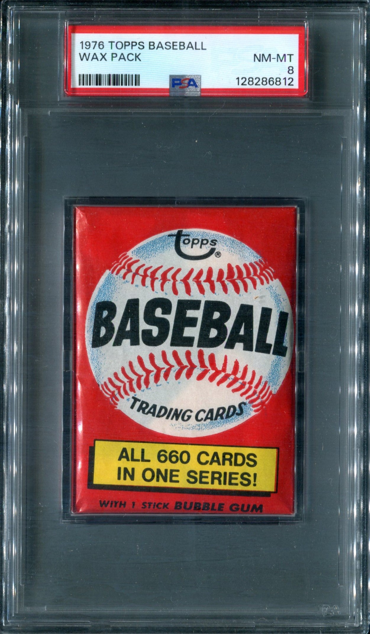 1976 Topps Baseball Unopened Wax Pack PSA 8 *6812