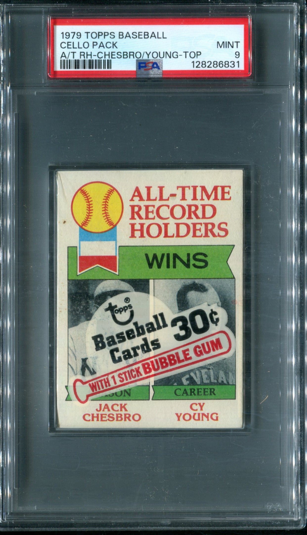 1979 Topps Baseball Unopened Cello Pack PSA 9 Chesbro / Young Top *6831