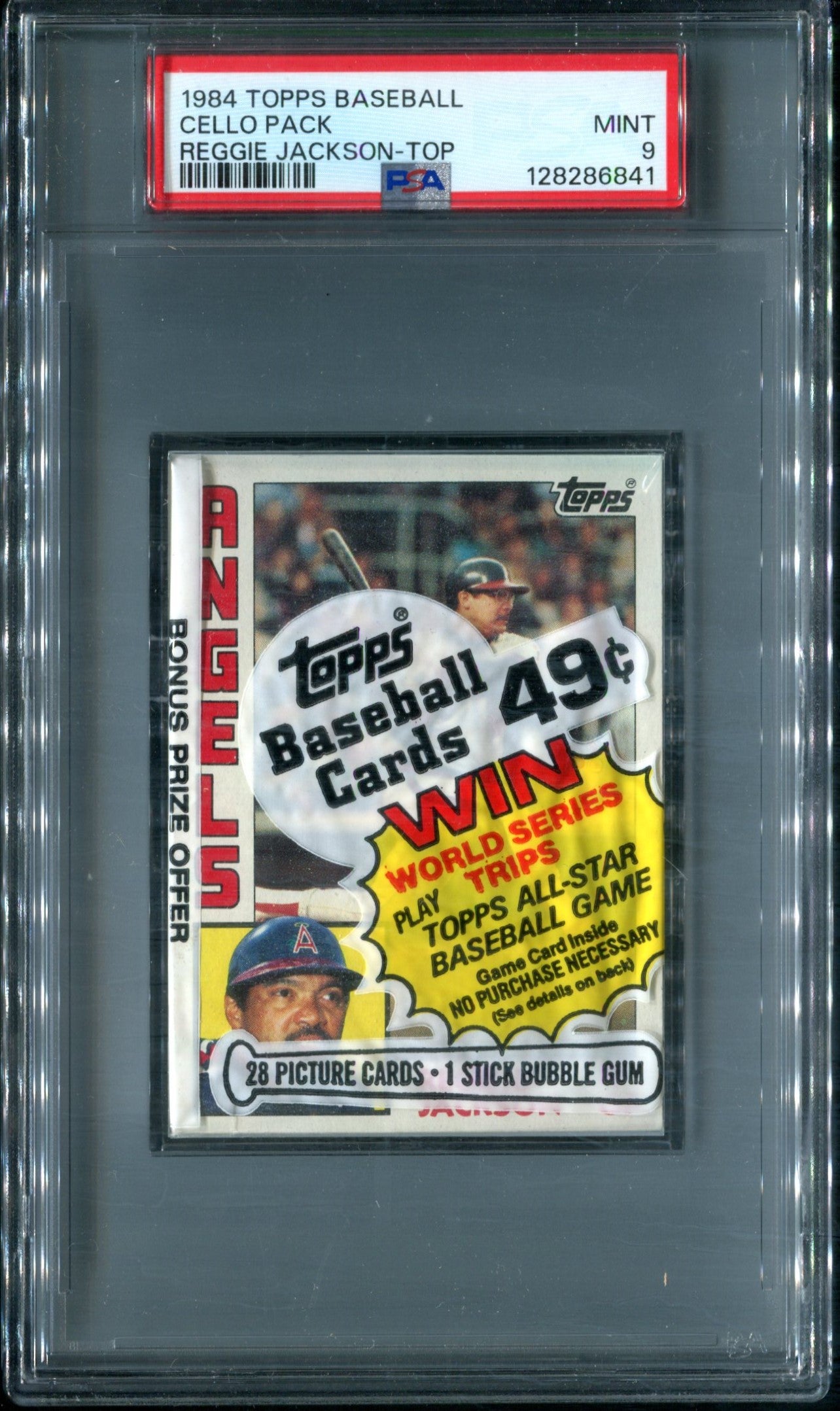 1984 Topps Baseball Unopened Cello Pack PSA 9 R. Jackson Top *6841