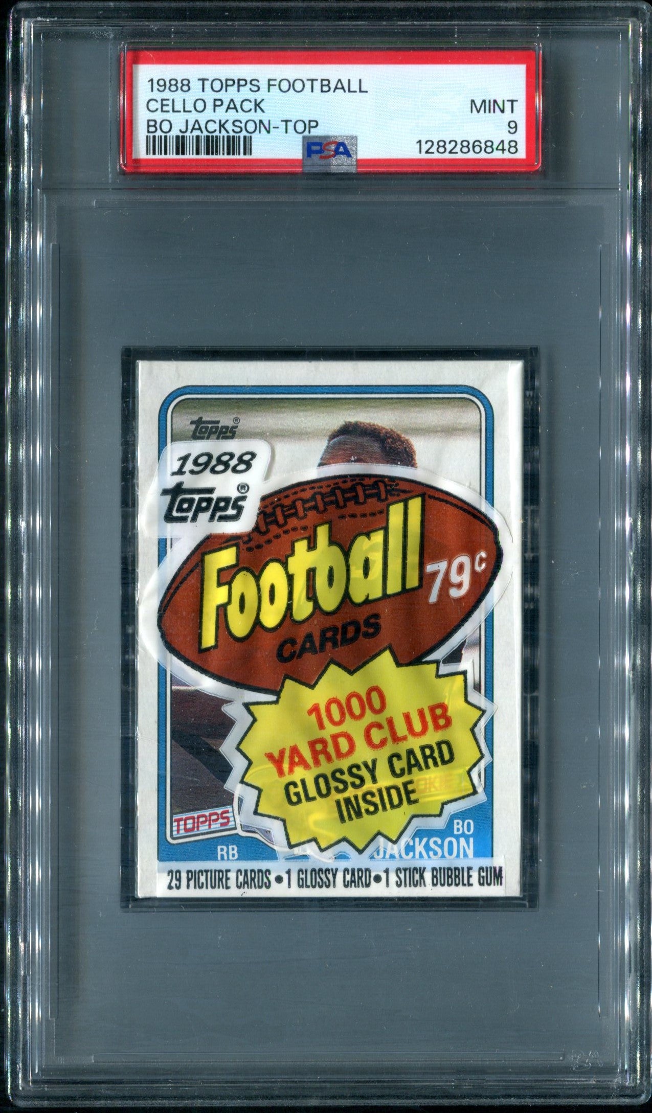 1988 Topps Football Unopened Cello Pack PSA 9 Jackson RC Top *6848