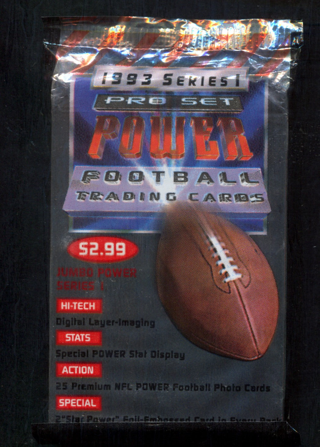 1993 Pro Set Power Football Unopened Series 1 Jumbo Pack (Pre-Priced) (25)