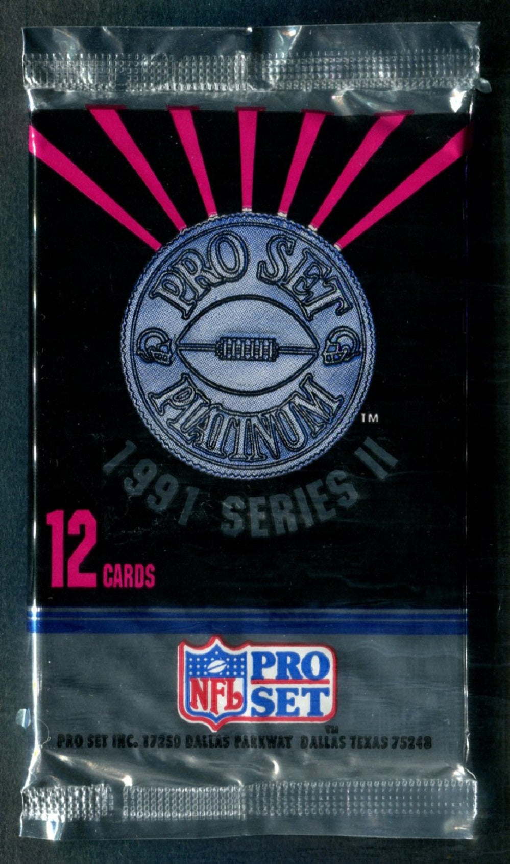 1991 Pro Set Platinum Football Unopened Series 2 Pack (12)