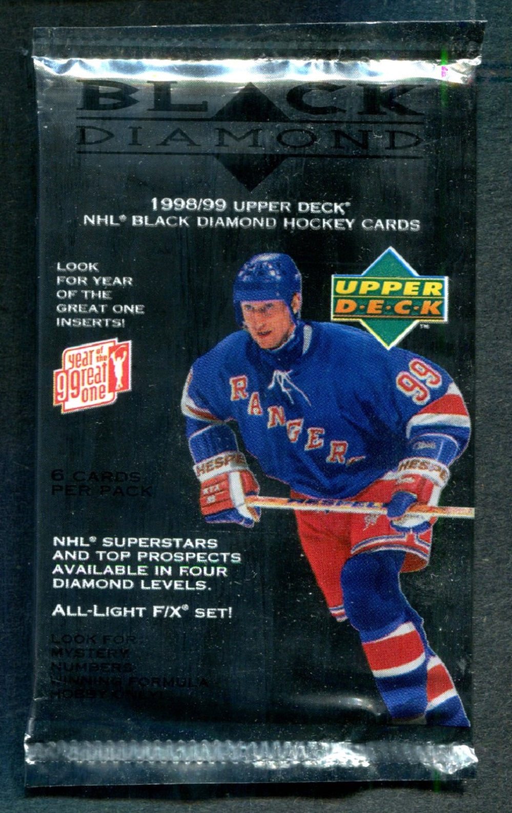 1998/99 Upper Deck Black Diamond Hockey Unopened Pack (6)