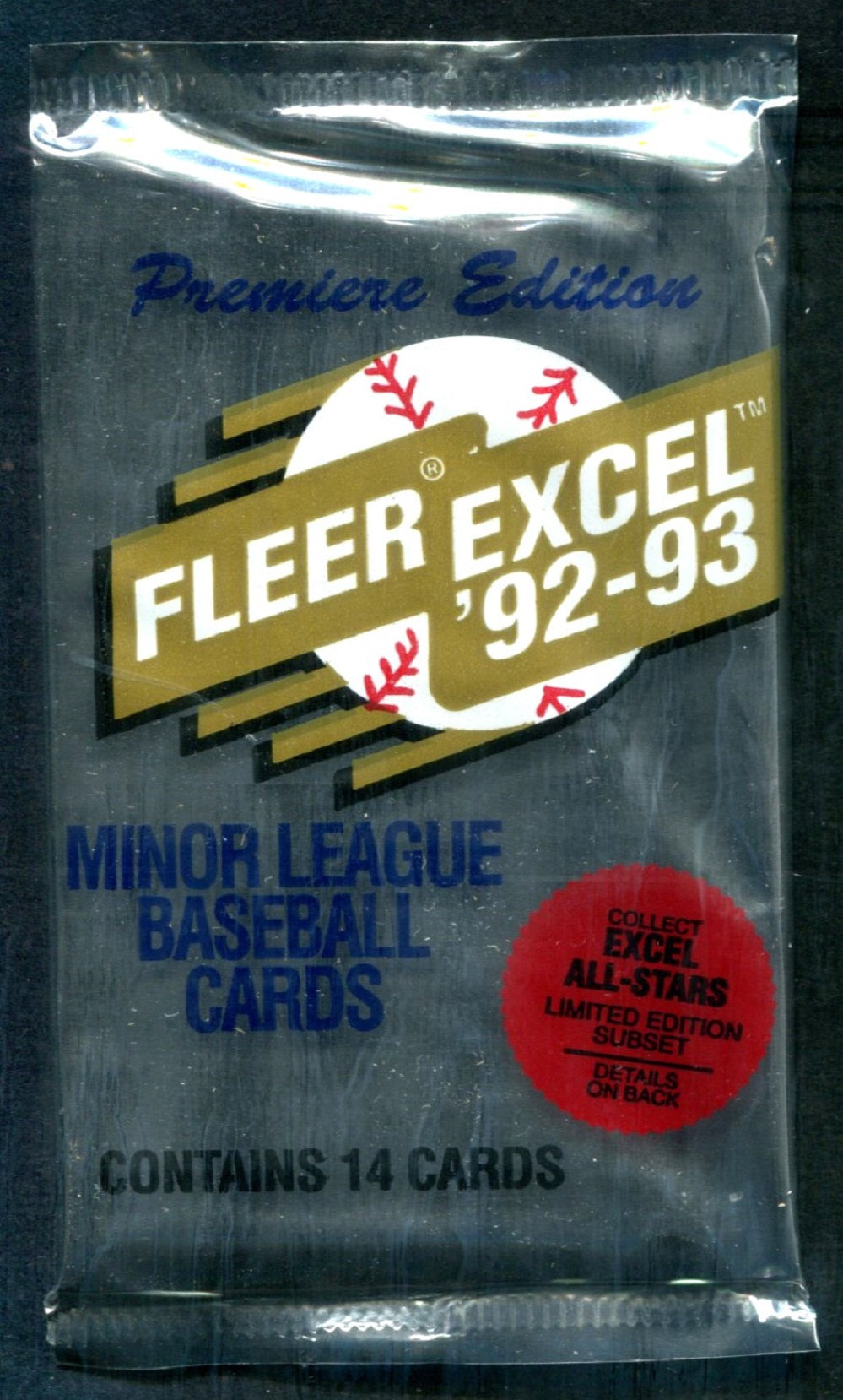 1992 1992/93 Fleer Excel Baseball Minor League Unopened Pack (14)