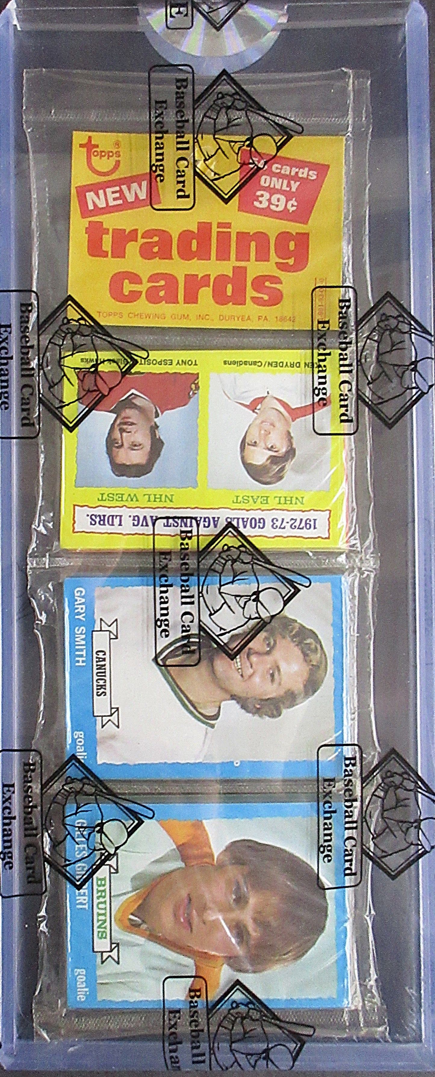 1973/74 Topps Hockey Unopened Rack Pack (BBCE) (R.Gilbert Back) (27133)