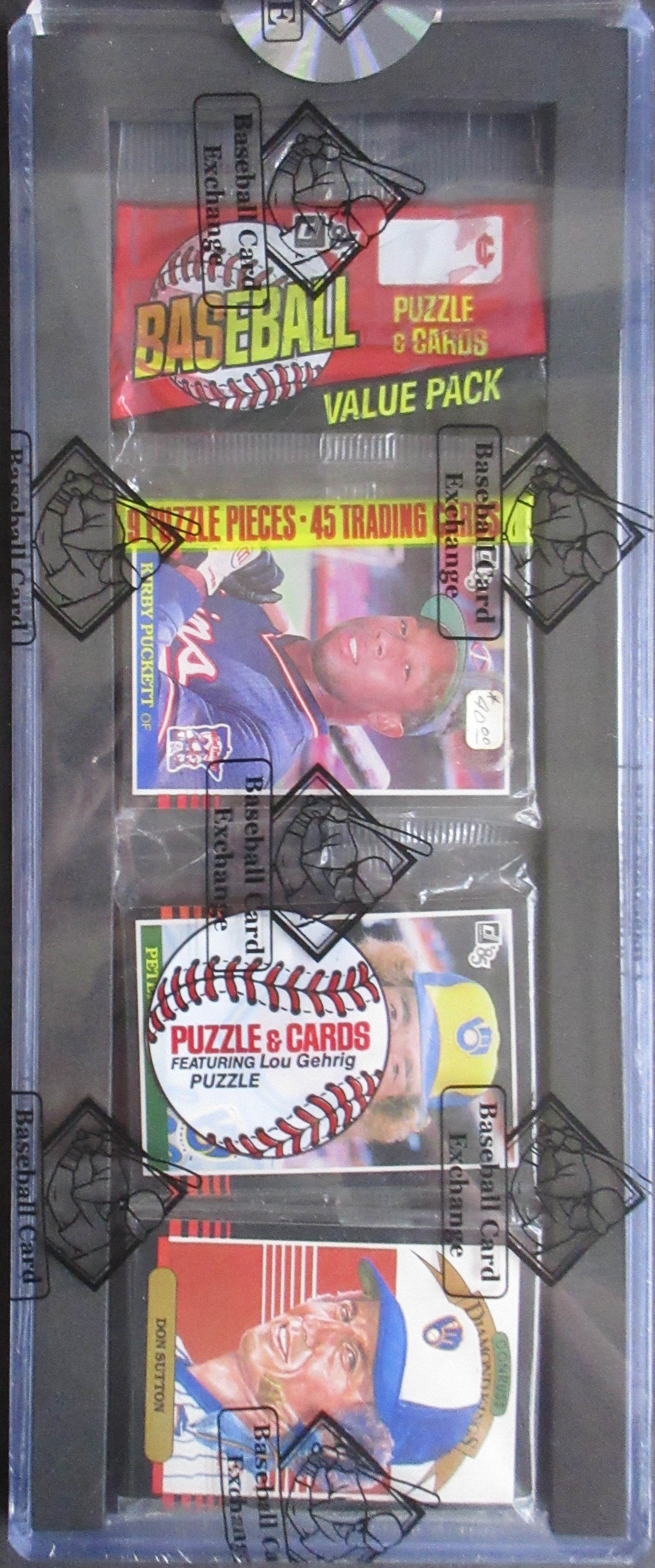 1985 Donruss Baseball Unopened Rack Pack (BBCE) (Puckett RC Top) (27128)