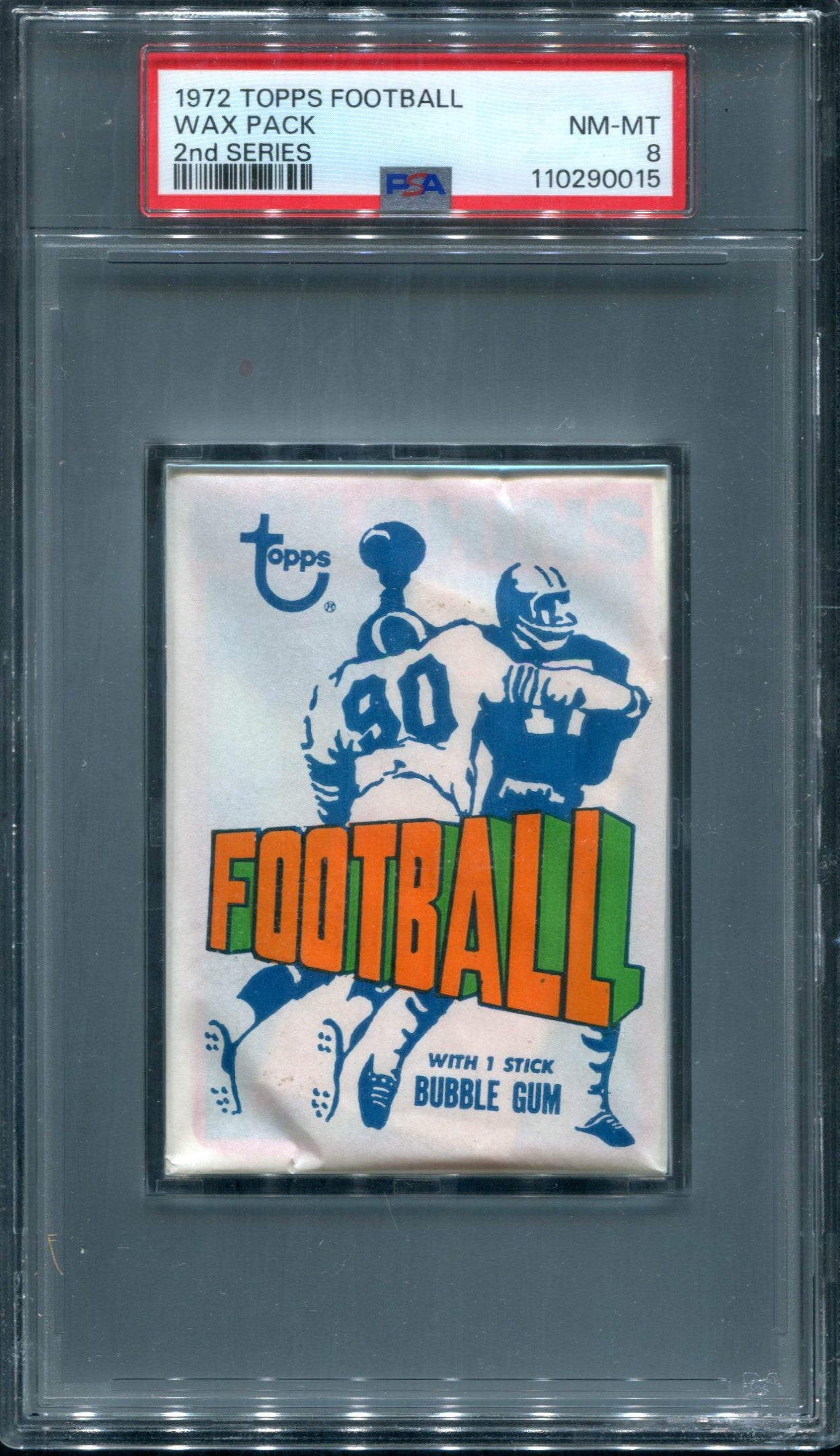 1972 Topps Football Unopened 2nd Series Wax Pack PSA 8