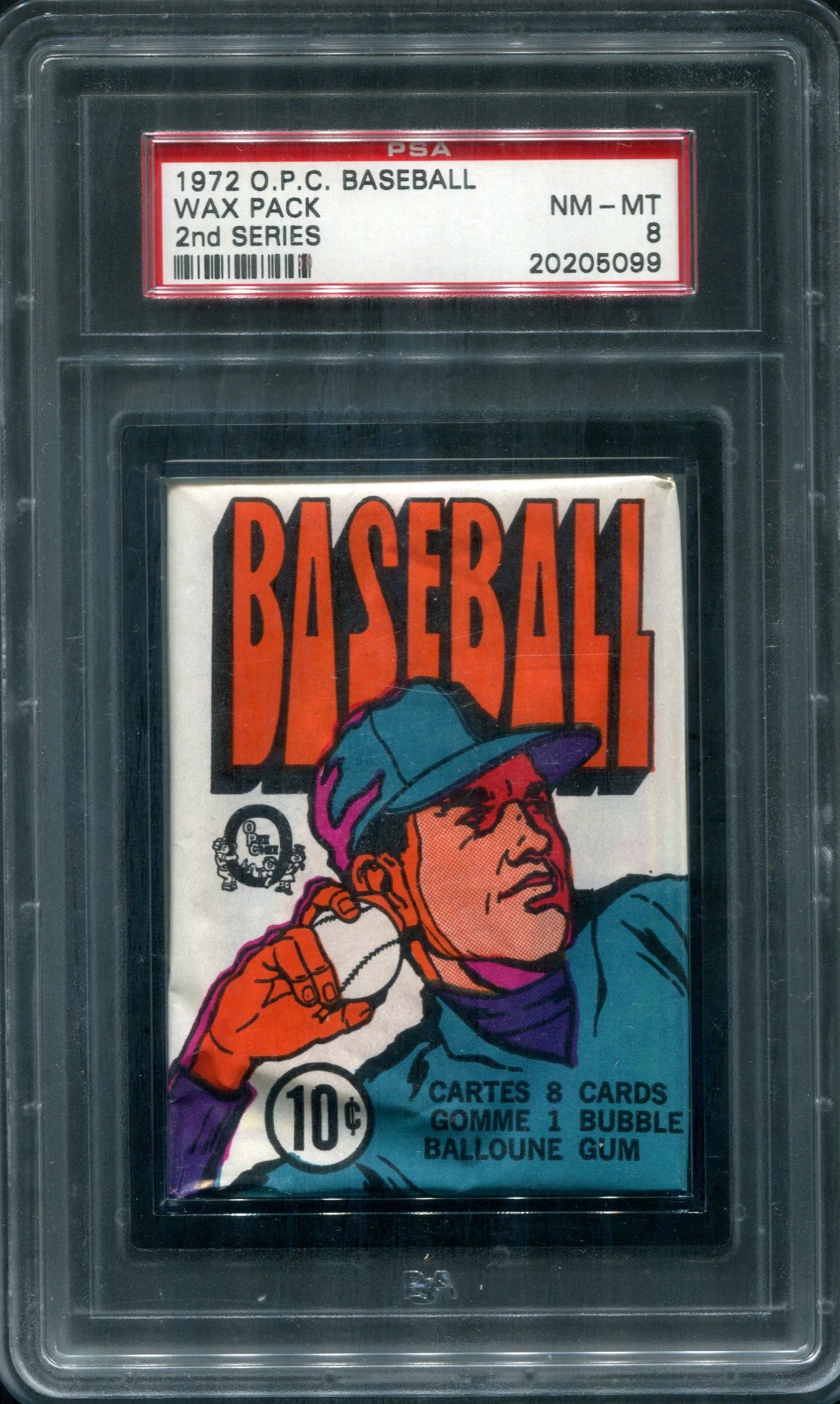 1972 OPC O-Pee-Chee Baseball Unopened 2nd Series Wax Pack PSA 8 *5099