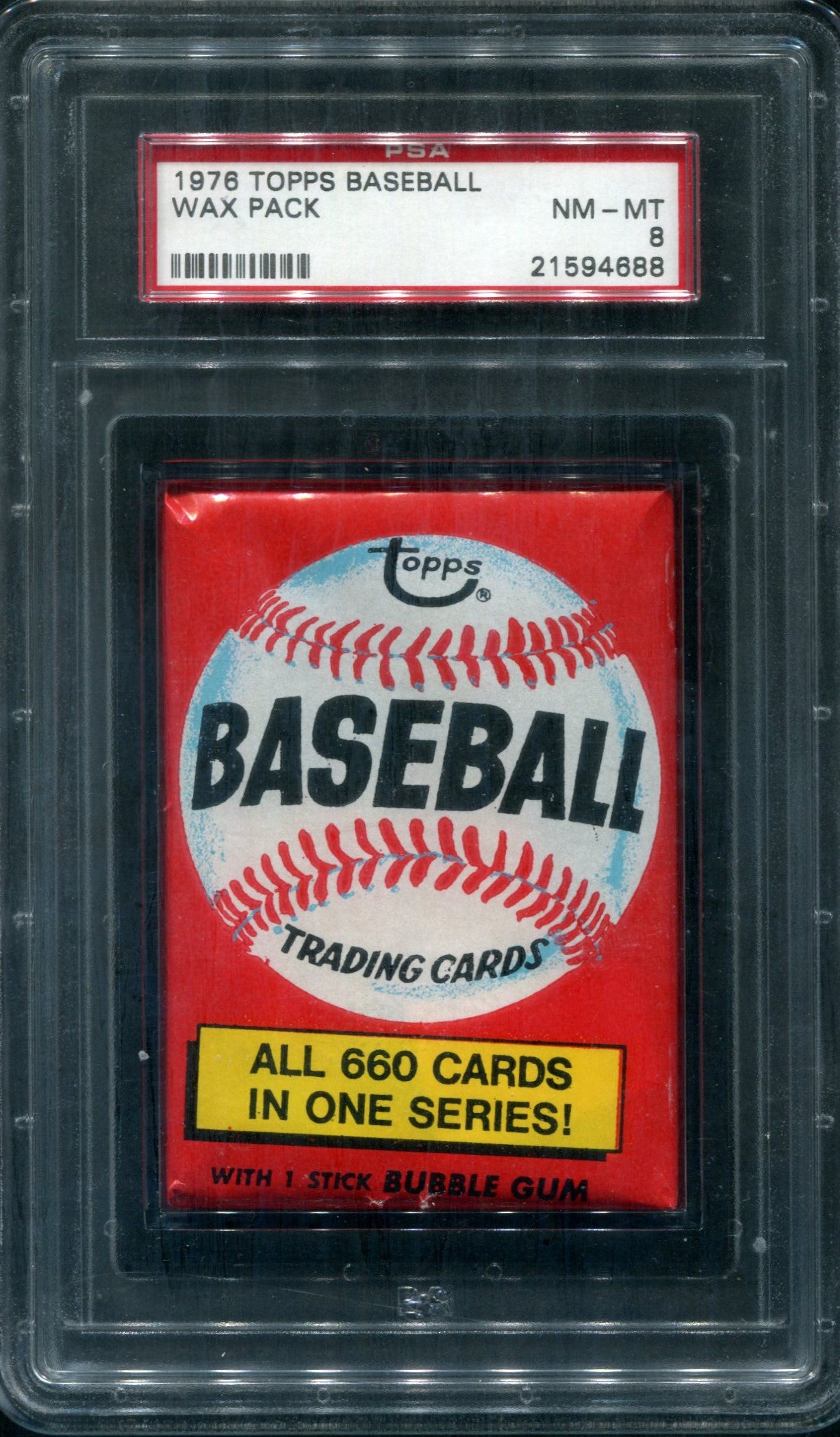 1976 Topps Baseball Unopened Wax Pack PSA 8 *4688