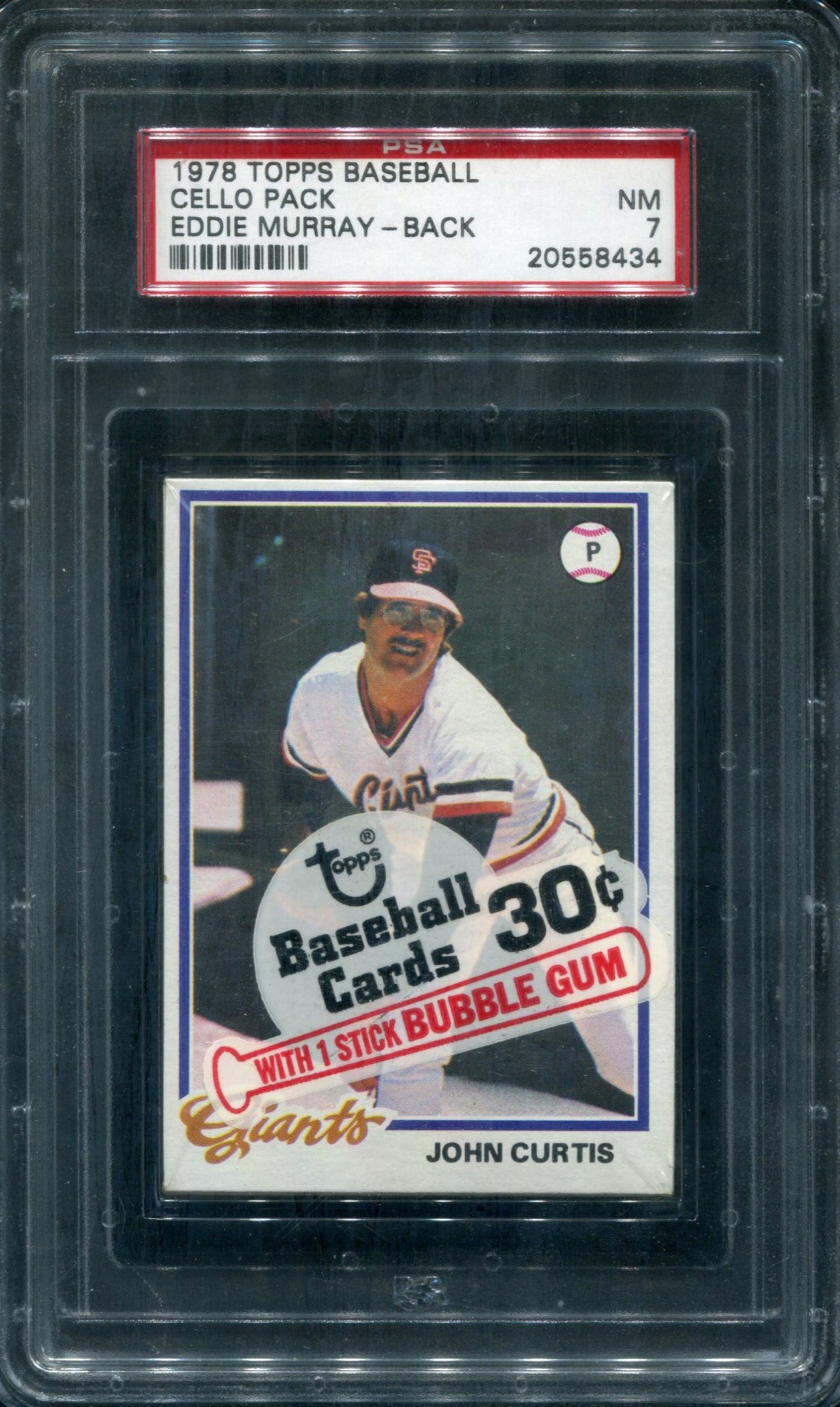 1978 Topps Baseball Unopened Cello Pack PSA 7 Eddie Murray Back *8434