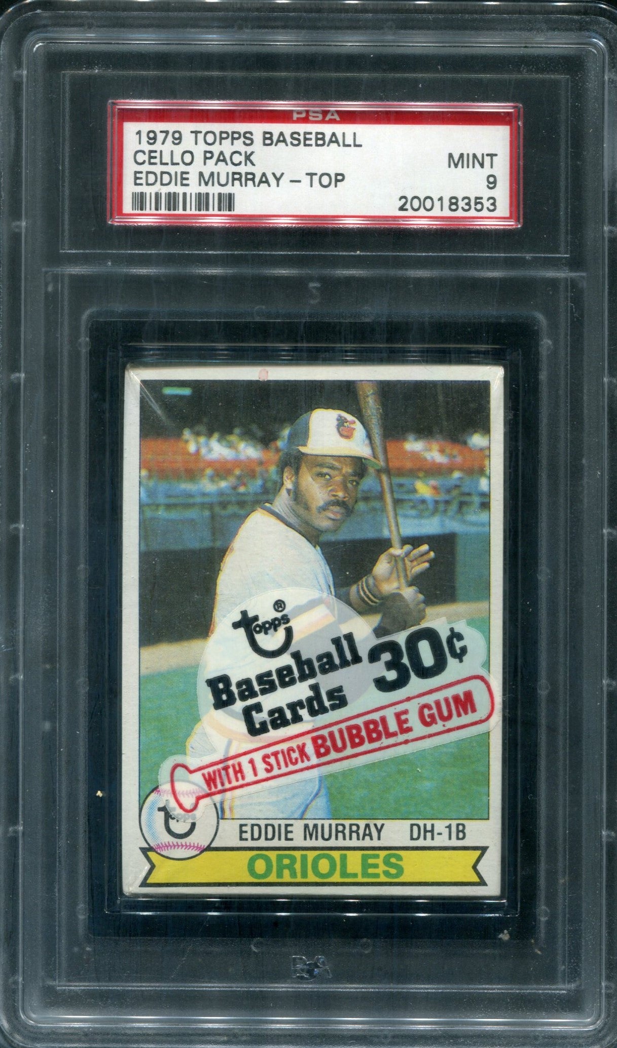 1979 Topps Baseball Unopened Cello Pack PSA 9 Eddie Murray Top *8353