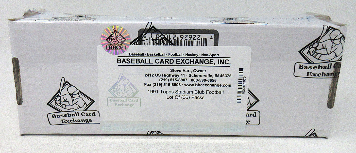 1991 Topps Stadium Club Football Unopened Pack (Lot of 36) (BBCE)