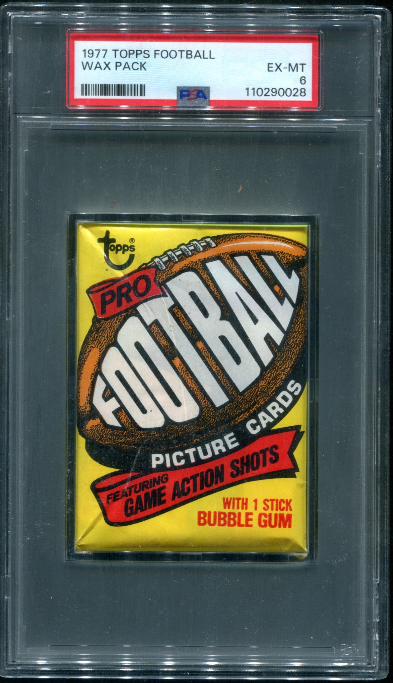 1977 Topps Football Unopened Wax Pack PSA 6