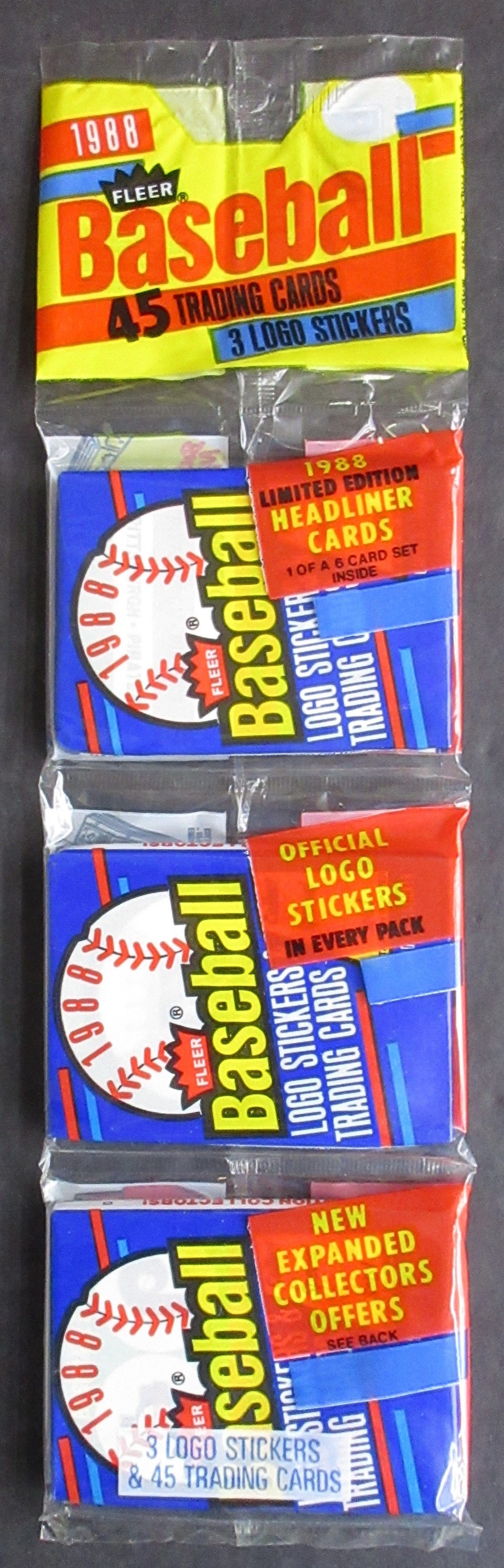 1988 Fleer Baseball Unopened Rack Pack