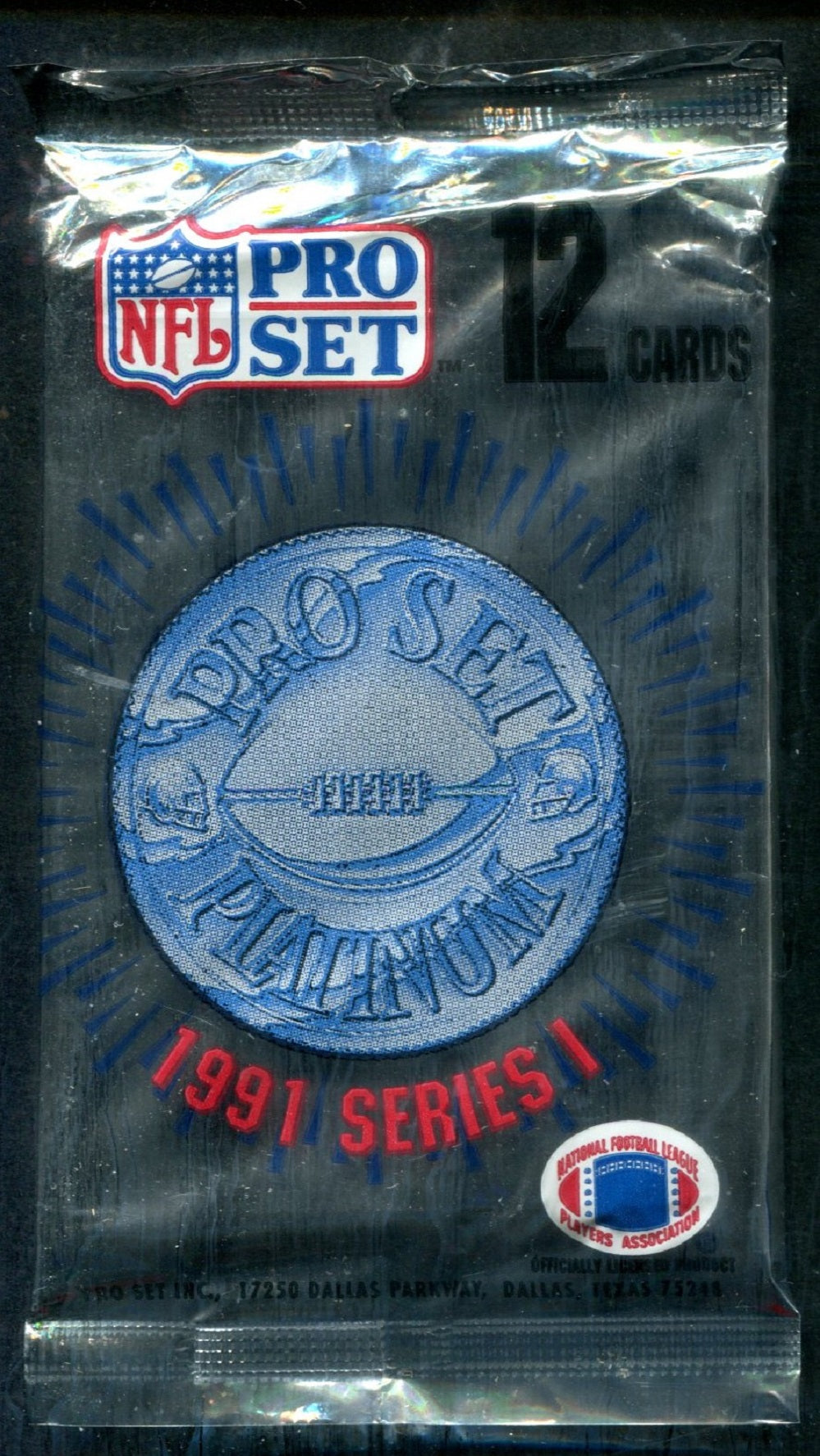 1991 Pro Set Platinum Football Unopened Series 1 Pack (12)