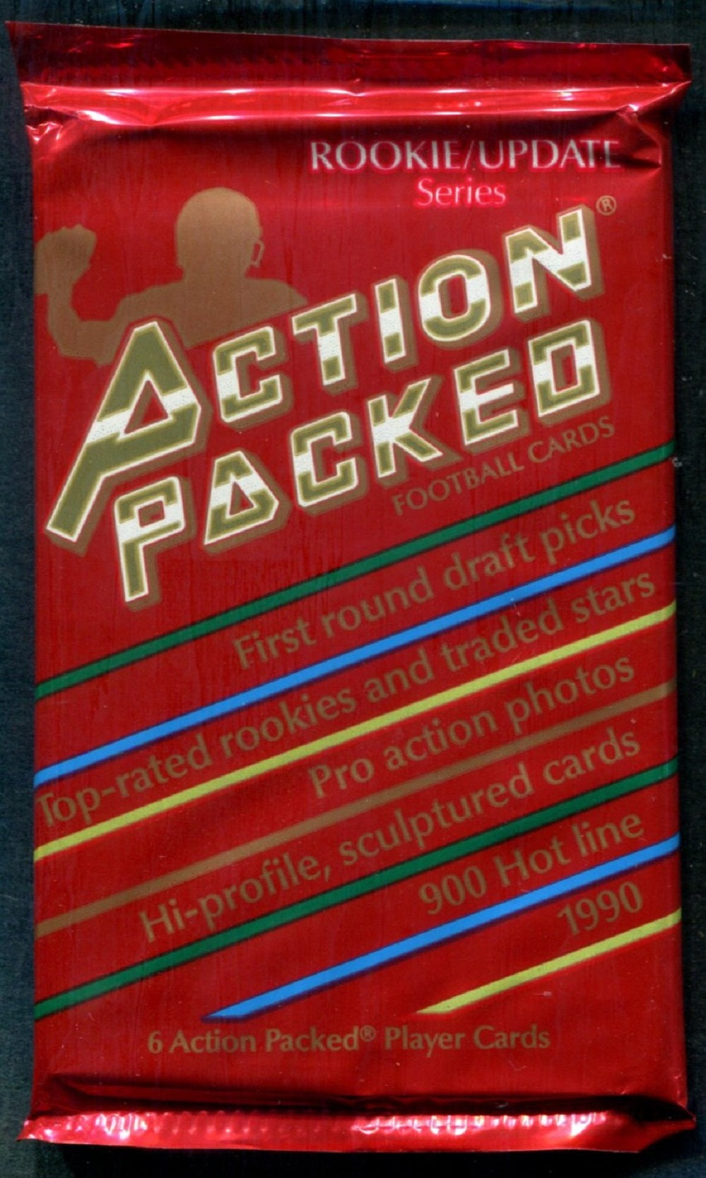1990 Action Packed Football Rookie Update Unopened Pack (6)