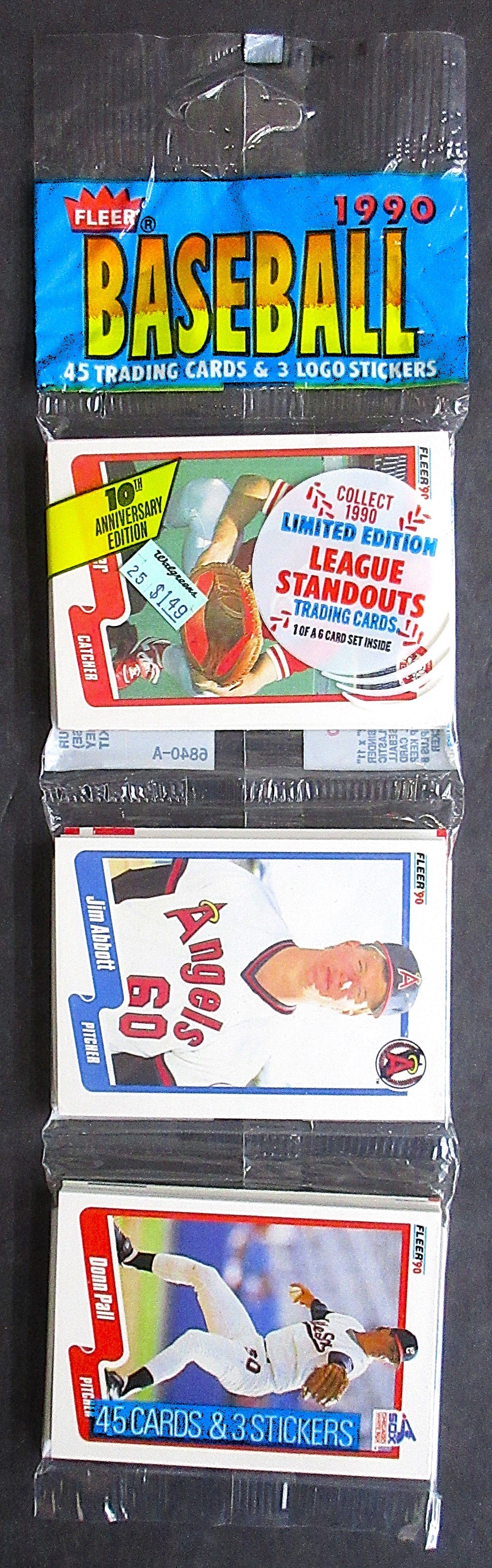 1990 Fleer Baseball Unopened Rack Pack (45)