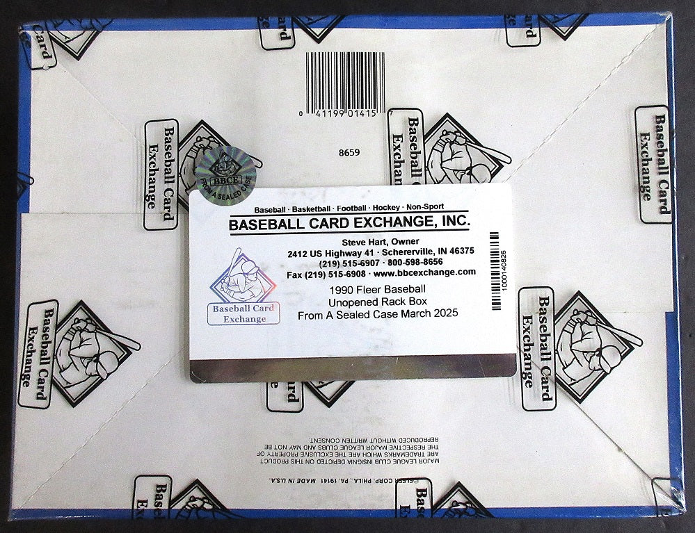 1990 Fleer Baseball Unopened Rack Box (FASC)